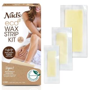 image:imageNads Wax Strips Kit Natural All Skin Types Wax Hair Removal For Women 6 Face Wax Strips  20 Body Wax Strips  6 Bikini Wax Strips  Post Wax OilWax Strips Kit Eco