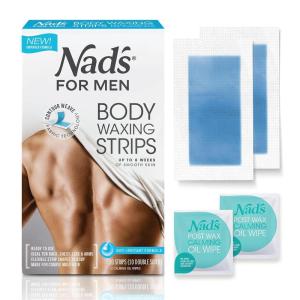 image:imageNads For Men Body Wax Strips  Wax Hair Removal For Men  At Home Waxing Kit With Waxing Strips  2 Calming Oil Wipes 20 Count Pack of 120 Count Pack of 1