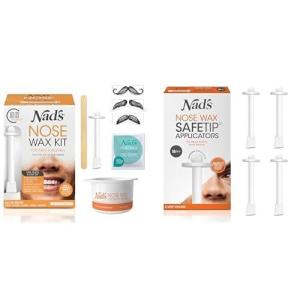 image:imageNads Nose Wax Bundle  Unisex Nose Hair Removal Kit with 45g Wax amp 16 Refill Applicators