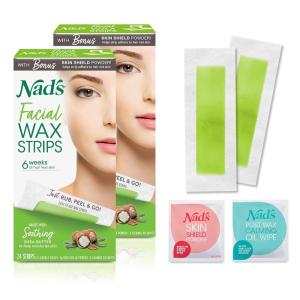 image:imageNads Facial Wax Strips Fragrance free 48 Count Pack of 2Facial Wax Strips