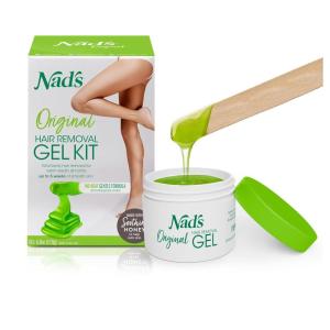 image:imageNads Original Natural Hair Removal Gel Wax Kit Waxing Kit for Full Body Hair Removal Wax with Strips Noheat Formula 6 Ounce