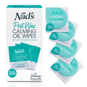 image:imageNads Post Wax Calming Oil Wipes Refill Pack  20 Wipes After Wax Remover20 Count Pack of 1