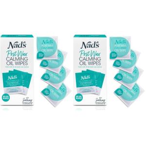 image:imageNads Post Wax Calming Oil Wipes Refill Pack  20 Wipes After Wax Remover20 Count Pack of 2