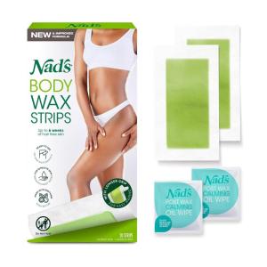 image:imageNads Body Wax Strips Hair Removal For Women All Skin Types 20 Waxing Strips  4 Calming Oil Wipes20 Count Pack of 1