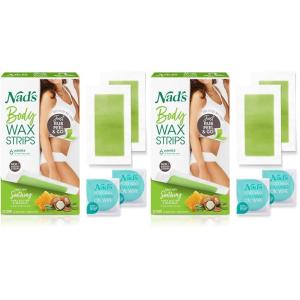 image:imageNads Body Wax Strips Hair Removal For Women All Skin Types 20 Waxing Strips  4 Calming Oil Wipes20 Count Pack of 2