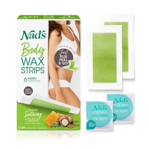 image:imageNads Body Wax Strips Hair Removal For Women All Skin Types 20 Waxing Strips  4 Calming Oil Wipes20 Count Pack of 6
